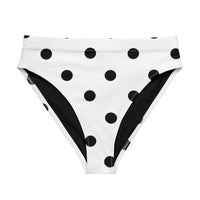 Autumn LeAnn Designs®  | Adult High Waisted Bikini Swim Bottoms, Polka Dots, White & Black