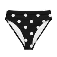 Autumn LeAnn Designs®  | Adult High Waisted Bikini Swim Bottoms, Polka Dots, Black & White