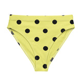 Autumn LeAnn Designs®  | Adult High Waisted Bikini Swim Bottoms, Polka Dots, Dolly Yellow & Black