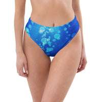 Autumn LeAnn Designs®  | Adult High Waisted Bikini Swim Bottoms, Water Bubbles, Blue