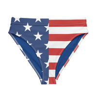 Autumn LeAnn Designs®  | Adult High Waisted Bikini Swim Bottoms, Stars & Stripes American Flag