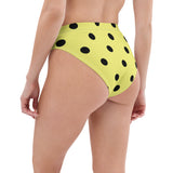 Autumn LeAnn Designs®  | Adult High Waisted Bikini Swim Bottoms, Polka Dots, Dolly Yellow & Black