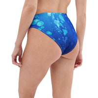 Autumn LeAnn Designs®  | Adult High Waisted Bikini Swim Bottoms, Water Bubbles, Blue