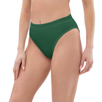 Autumn LeAnn Designs®  | Adult High Waisted Bikini Swim Bottoms, Deep Green