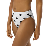 Autumn LeAnn Designs®  | Adult High Waisted Bikini Swim Bottoms, Polka Dots, White & Black