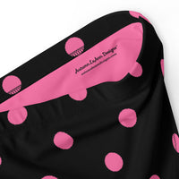 Autumn LeAnn Designs®  | Adult High Waisted Bikini Swim Bottoms, Polka Dots, Black & Pink