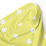 Autumn LeAnn Designs®  | Adult High Waisted Bikini Swim Bottoms, Polka Dots, Dolly Yellow & White