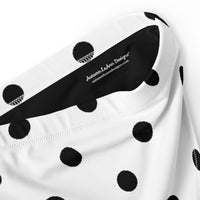 Autumn LeAnn Designs®  | Adult High Waisted Bikini Swim Bottoms, Polka Dots, White & Black