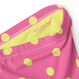 Autumn LeAnn Designs®  | Adult High Waisted Bikini Swim Bottoms, Polka Dots, Rose Pink & Yellow