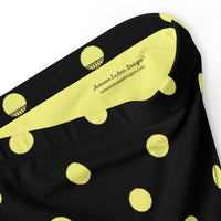 Autumn LeAnn Designs®  | Adult High Waisted Bikini Swim Bottoms, Polka Dots, Black & Yellow