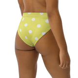 Autumn LeAnn Designs®  | Adult High Waisted Bikini Swim Bottoms, Polka Dots, Dolly Yellow & White