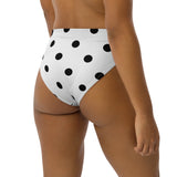 Autumn LeAnn Designs®  | Adult High Waisted Bikini Swim Bottoms, Polka Dots, White & Black