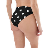 Autumn LeAnn Designs®  | Adult High Waisted Bikini Swim Bottoms, Polka Dots, Black & White