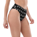 Autumn LeAnn Designs®  | Adult High Waisted Bikini Swim Bottoms, Boston Terrier Dog, Black