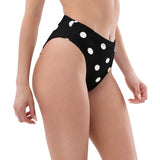 Autumn LeAnn Designs®  | Adult High Waisted Bikini Swim Bottoms, Polka Dots, Black & White