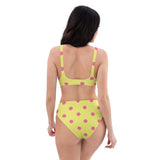 Autumn LeAnn Designs® | Adult High Waisted Bottoms Bikini Set, Polka Dots, Dolly Yellow & Pink