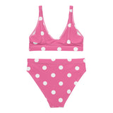 Autumn LeAnn Designs® | Adult High Waisted Bottoms Bikini Set, Polka Dots, Rose Pink & White