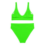 Autumn LeAnn Designs® | Adult High Waisted Bottoms Bikini Set, Bright Neon Green