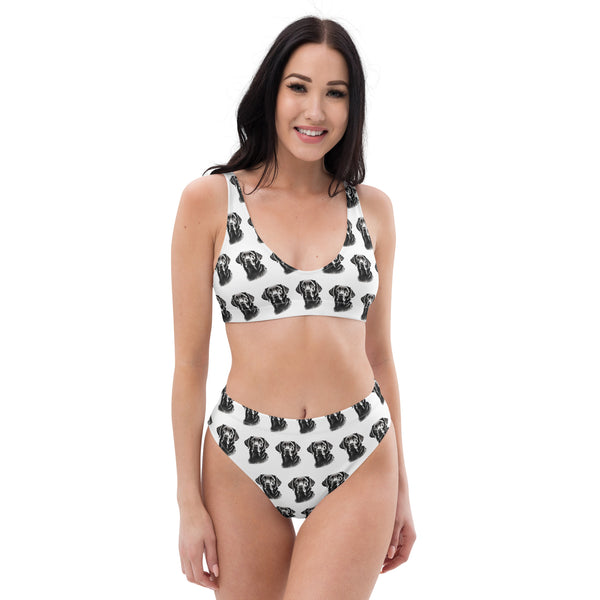 Autumn LeAnn Designs® | Adult High Waisted Bottoms Bikini Set, Labrador Retriever, White