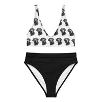 Autumn LeAnn Designs® | Adult High Waisted Bottoms Bikini Set, Labrador Retriever, White & Black