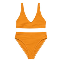 Autumn LeAnn Designs® | Adult High Waisted Bottoms Bikini Set, Bright Neon Orange
