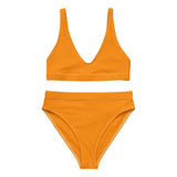 Autumn LeAnn Designs® | Adult High Waisted Bottoms Bikini Set, Bright Neon Orange