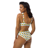 Autumn LeAnn Designs® | Adult High Waisted Bottoms Bikini Set, Hearts, Rainbow & White