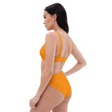 Autumn LeAnn Designs® | Adult High Waisted Bottoms Bikini Set, Bright Neon Orange