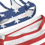 Autumn LeAnn Designs® | Adult High Waisted Bottoms Bikini Set, Stars & Stripes American Flag