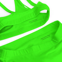 Autumn LeAnn Designs® | Adult High Waisted Bottoms Bikini Set, Bright Neon Green