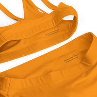 Autumn LeAnn Designs® | Adult High Waisted Bottoms Bikini Set, Bright Neon Orange