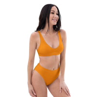 Autumn LeAnn Designs® | Adult High Waisted Bottoms Bikini Set, Bright Neon Orange