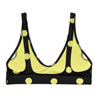 Autumn LeAnn Designs® | Adult Padded Bikini Top, Polka Dots, Black & Yellow