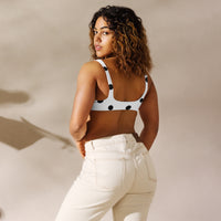 Autumn LeAnn Designs® | Adult Padded Bikini Top, Polka Dots, White & Black