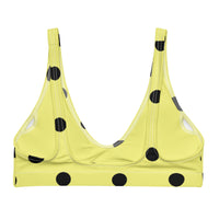 Autumn LeAnn Designs® | Adult Padded Bikini Top, Polka Dots, Dolly Yellow & Black