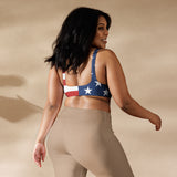 Autumn LeAnn Designs® | Adult Padded Bikini Top, Stars & Stripes American Flag