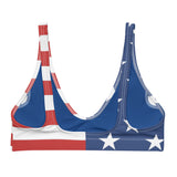 Autumn LeAnn Designs® | Adult Padded Bikini Top, Stars & Stripes American Flag