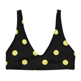 Autumn LeAnn Designs® | Adult Padded Bikini Top, Polka Dots, Black & Yellow