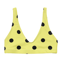 Autumn LeAnn Designs® | Adult Padded Bikini Top, Polka Dots, Dolly Yellow & Black