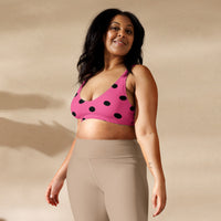 Autumn LeAnn Designs® | Adult Padded Bikini Top, Polka Dots, Rose Pink & Black