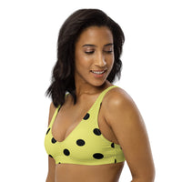 Autumn LeAnn Designs® | Adult Padded Bikini Top, Polka Dots, Dolly Yellow & Black