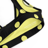 Autumn LeAnn Designs® | Adult Padded Bikini Top, Polka Dots, Black & Yellow