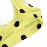 Autumn LeAnn Designs® | Adult Padded Bikini Top, Polka Dots, Dolly Yellow & Black