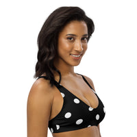 Autumn LeAnn Designs® | Adult Padded Bikini Top, Polka Dots, Black & White