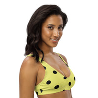 Autumn LeAnn Designs® | Adult Padded Bikini Top, Polka Dots, Dolly Yellow & Black