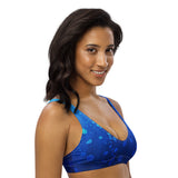 Autumn LeAnn Designs® | Adult Padded Bikini Top, Water Bubbles, Blue