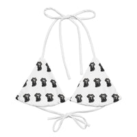 Autumn LeAnn Designs | White Labrador Retriever Adult Women’s String Bikini Top for Ladies