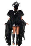 Angel of Darkness 4pc Women's Halloween Cosplay  Costume, Black