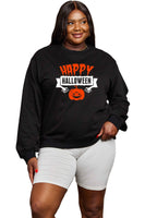 Simply Love HAPPY HALLOWEEN Graphic Sweatshirt, Black