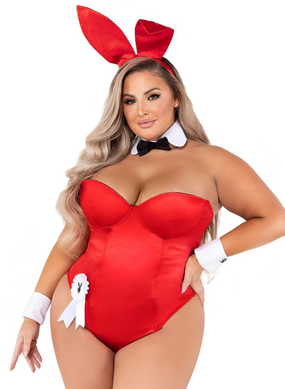 Playboy Bunny Women’s Red 8pc Halloween Cosplay Costume - Autumn LeAnn Designs®